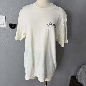 A&F Mens Johnny Cash Vintage Inspire Tee, Cream, S